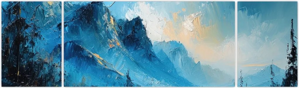 Obraz - Malowanie gór (170x50 cm)