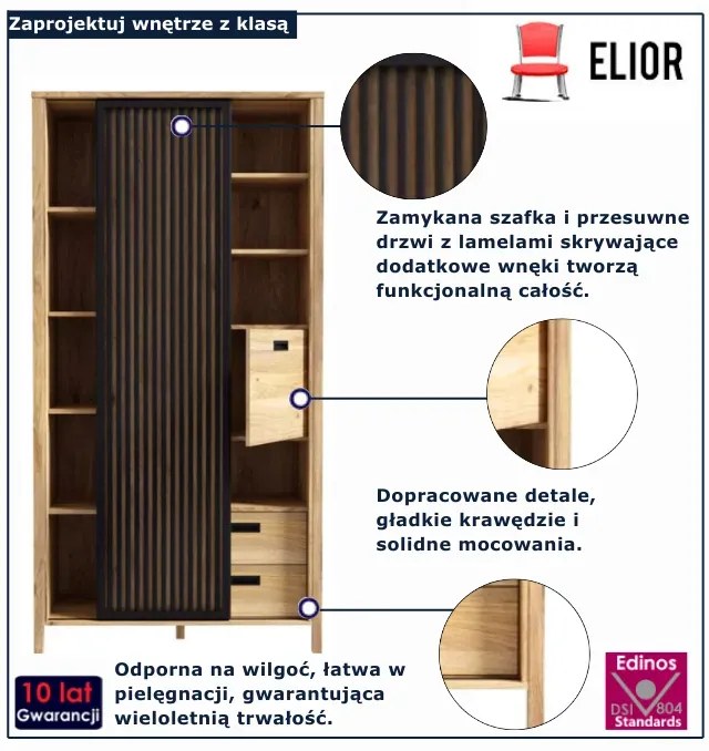 Regał otwarty na nóżkach dąb mauvella G6-W37
