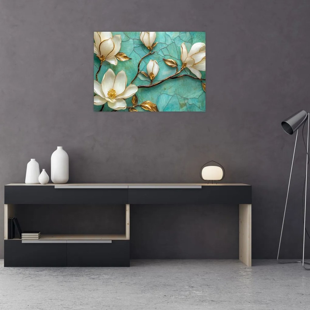 Obraz - 3D magnolie (70x50 cm)