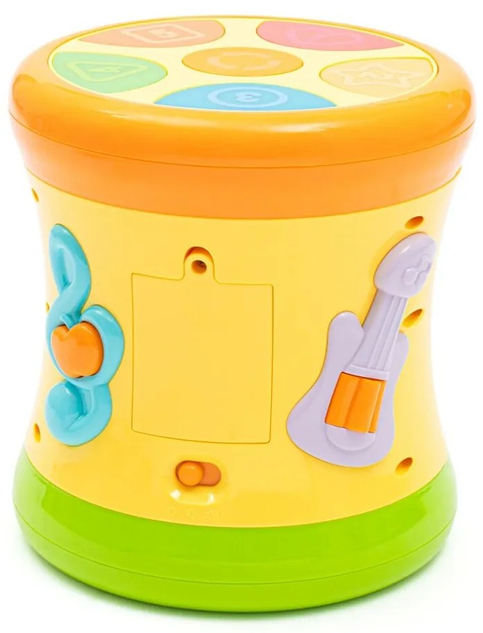 Baby Mix Dwustronny bębenek dynamiczny, żółty