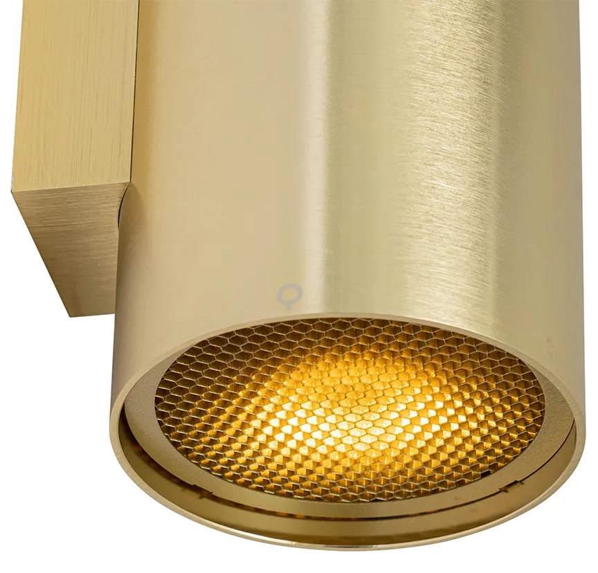 Designerska lampa ścienna złota okrągła 2-światłowa - Sab HoneyDesignerski Oswietlenie wewnetrzne