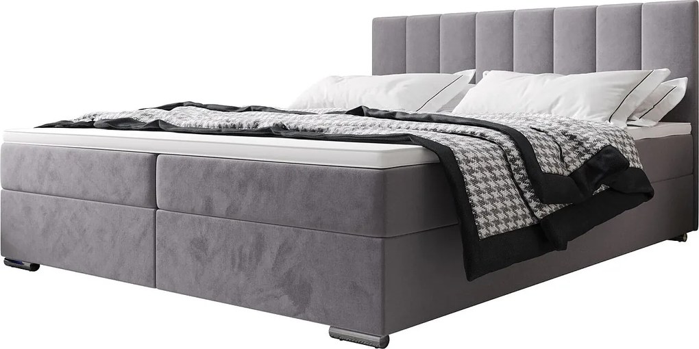 BEDANTE Łóżko kontynentalne ZILANO2 140x200 Itaka 50 Jasnoszary