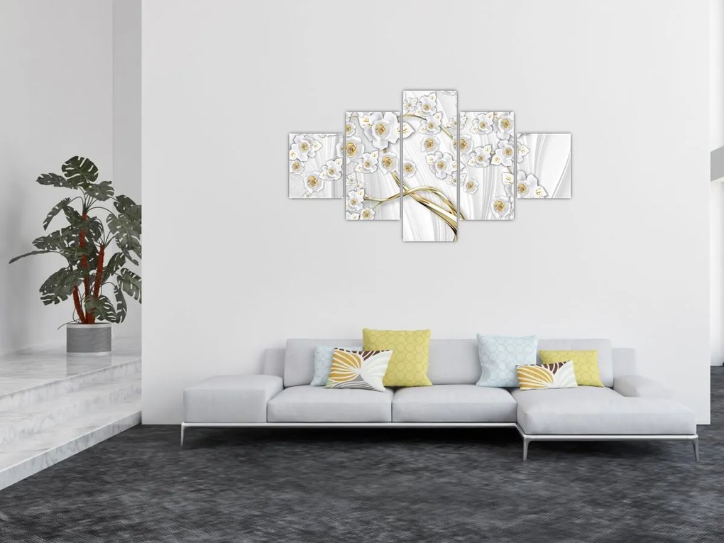 Obraz - Drzewo ze złotą ozdobą (125x70 cm)