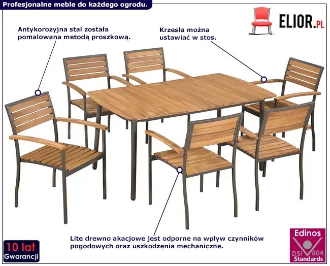 Zestaw brązowo-czarnych mebli ogrodowych Centuri 4X