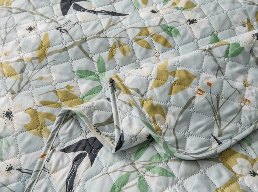 Narzuta na łóżko FLORIBIRD, zielona Rozmiar: 220 x 240 cm
