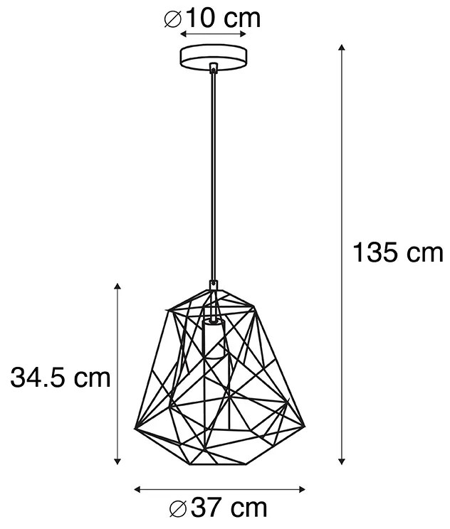 Inteligentna lampa wisząca industrialna czarna z WiFi ST64 - Framework Basic
