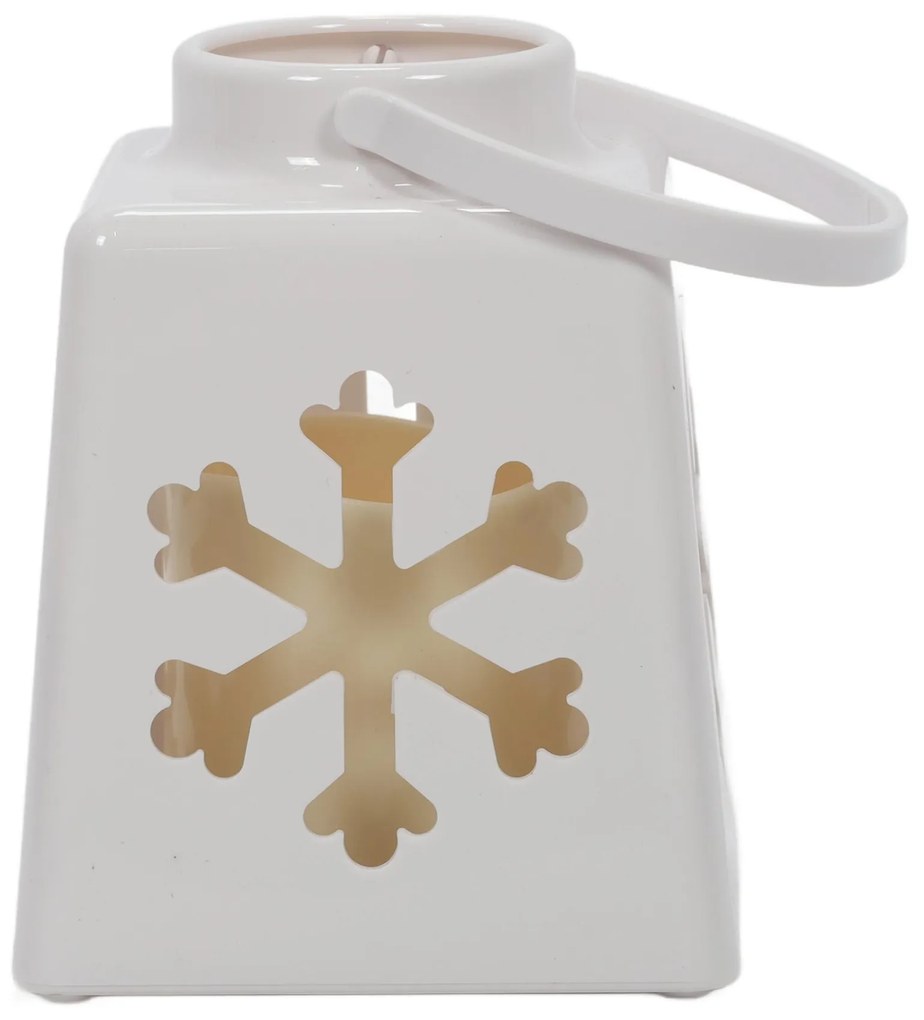 Świąteczny lampion ze świecą LED, 14 cm