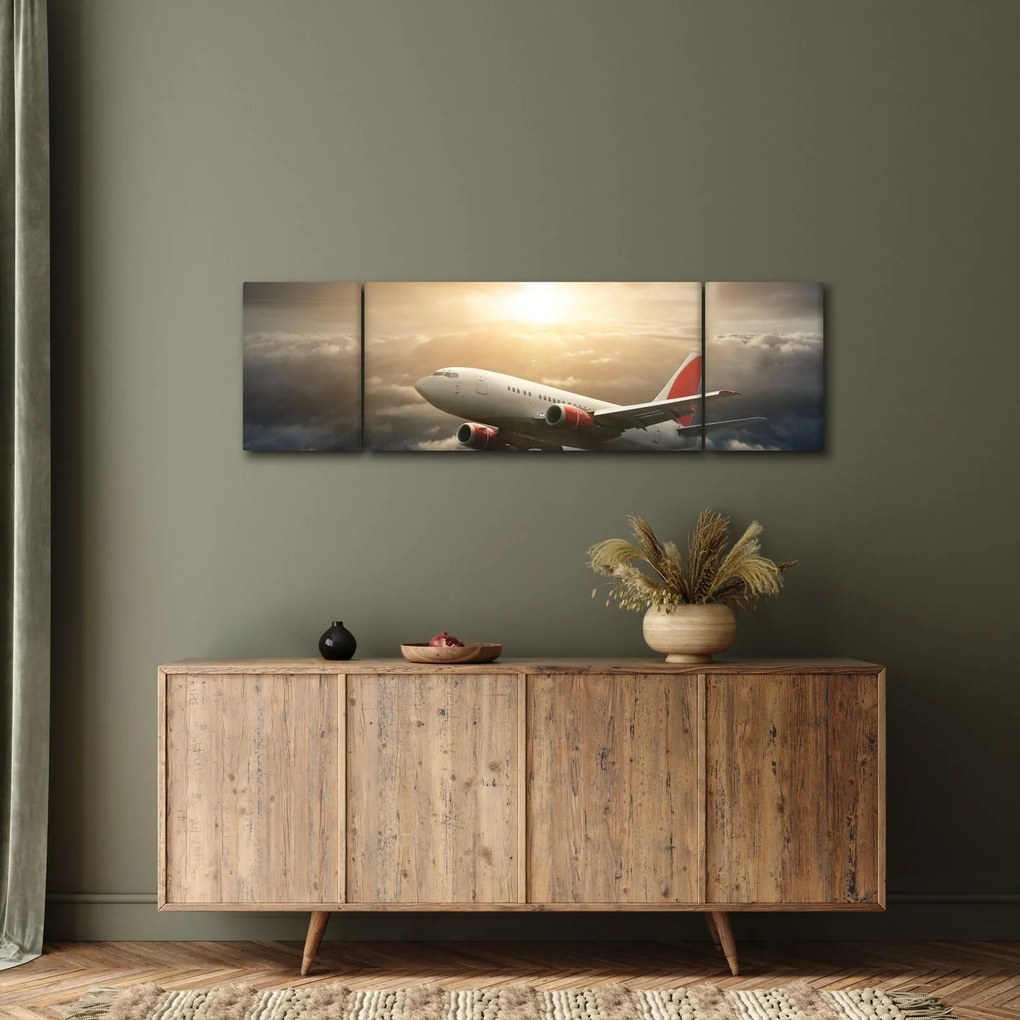 Obraz - Samolot w chmurach (170x50 cm)