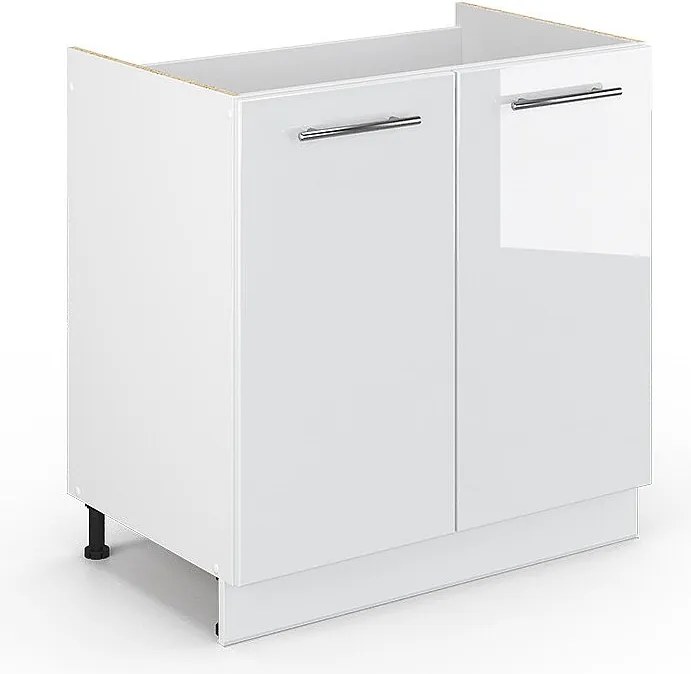 Szafka pod zlew biały wysoki połysk 80x51.6x82 fame-line