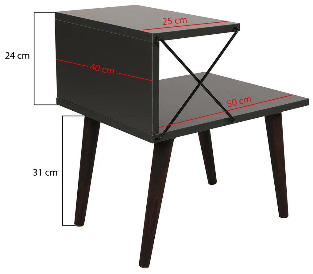 Stolik nocny Cross Anthracite