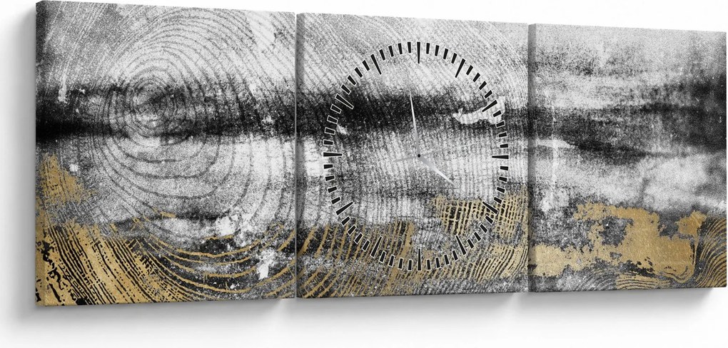 Obraz - Abstrakcja (z zegarem) (90x30 cm)