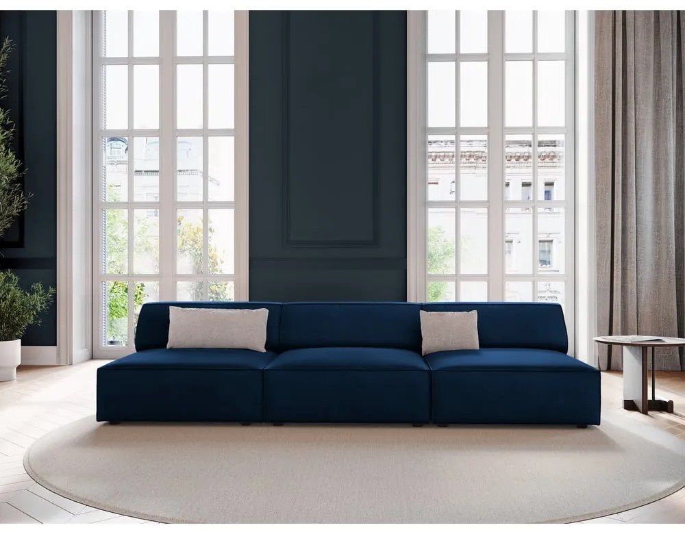 Ciemnoniebieska aksamitna sofa 240 cm Jodie – Micadoni Home