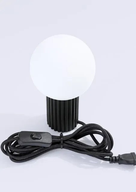 Czarna ryflowana lampa stołowa A3-D59