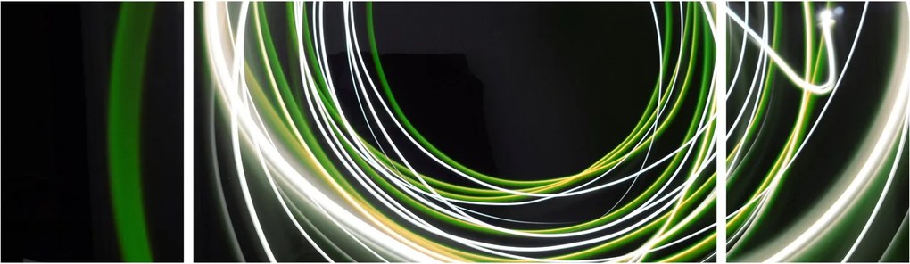 Obraz zielonych kresek (170x50 cm)
