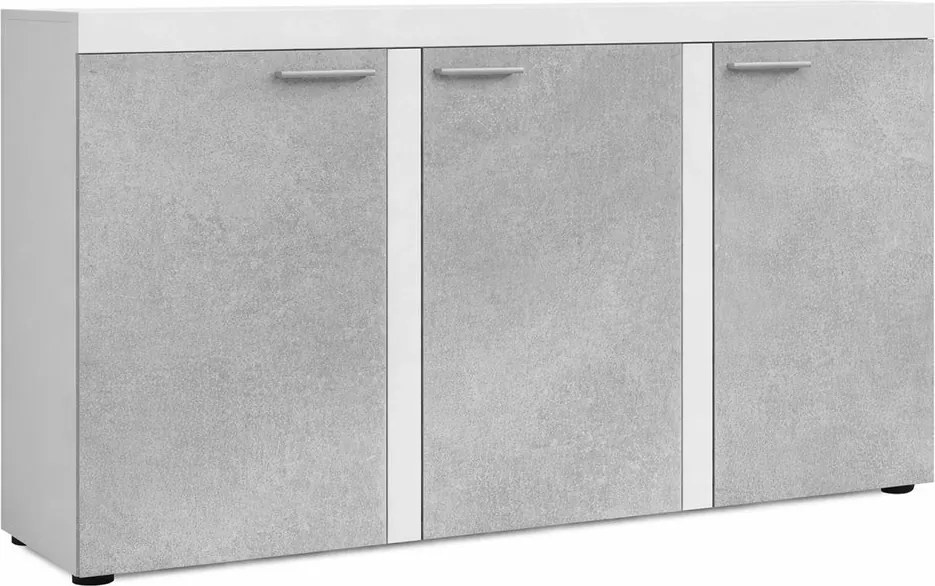 Komoda do salonu Luiza 3F - 149 cm - beton jasny - Wyprzedaż