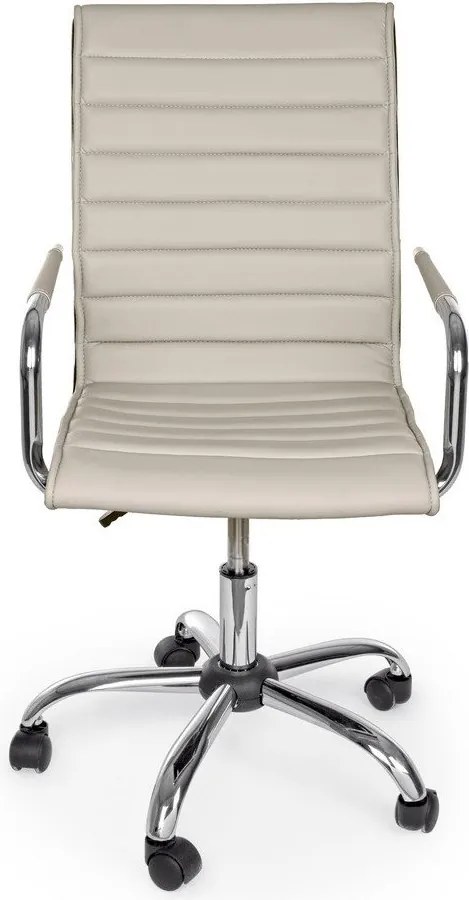 Szarobrązowe krzesło biurowe z imitacji skóry Perth – Yes Everyday