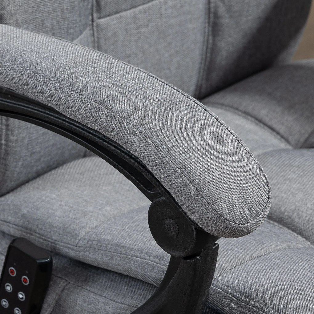 Vinsetto Ergonomiczny fotel biurowy z funkcją masażu regulowany Regulowane siedzisko Regulowany podnóżek Szary | Aosom PL