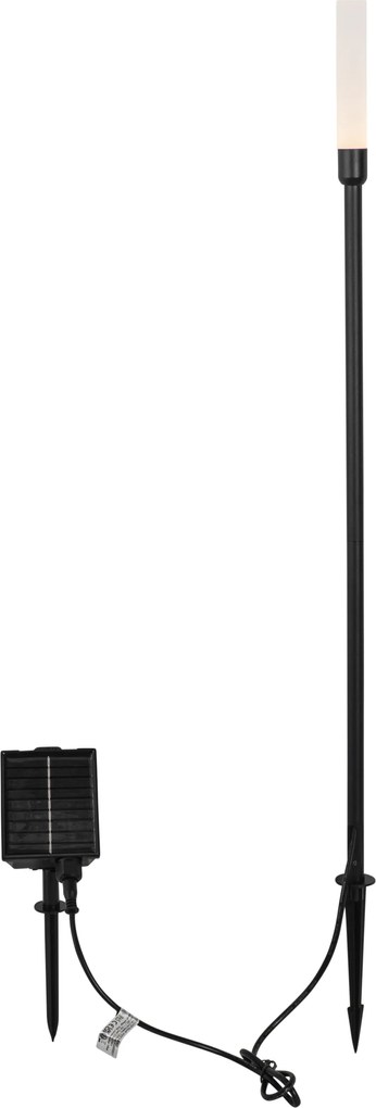 Lampa podłogowa zewnętrzna czarna z wbudowanym akumulatorem LED i panelem słonecznym - Barry