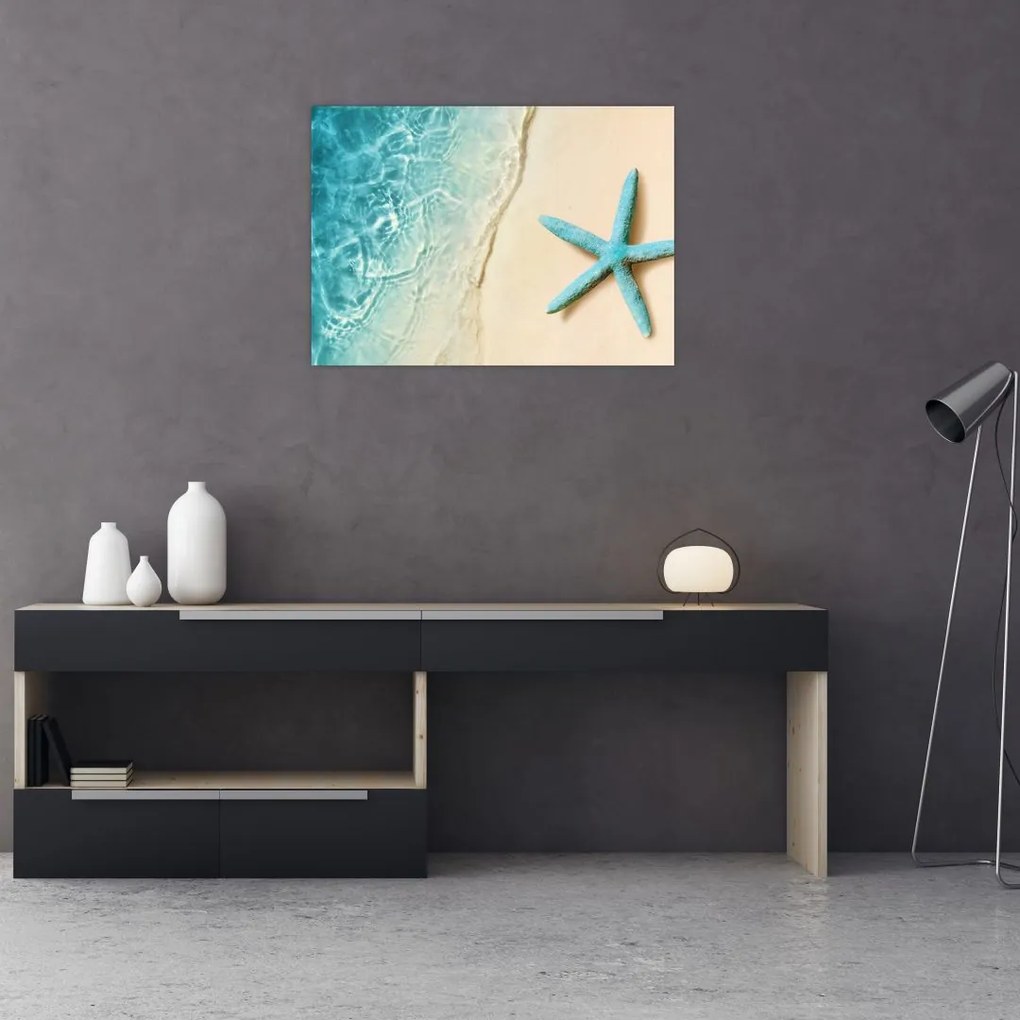Obraz - Rozgwiazda na plaży (70x50 cm)