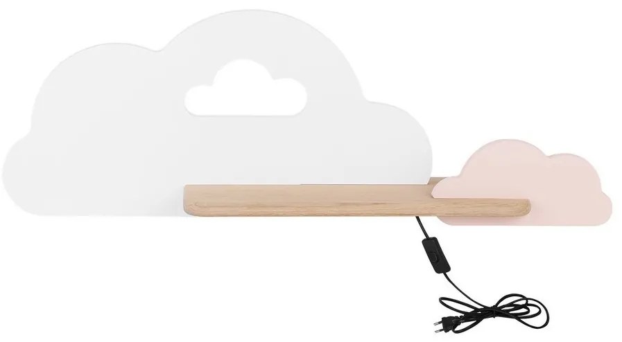 Kinkiet dziecięcy LED z półką CLOUD LED/5W/230V biały/różowy