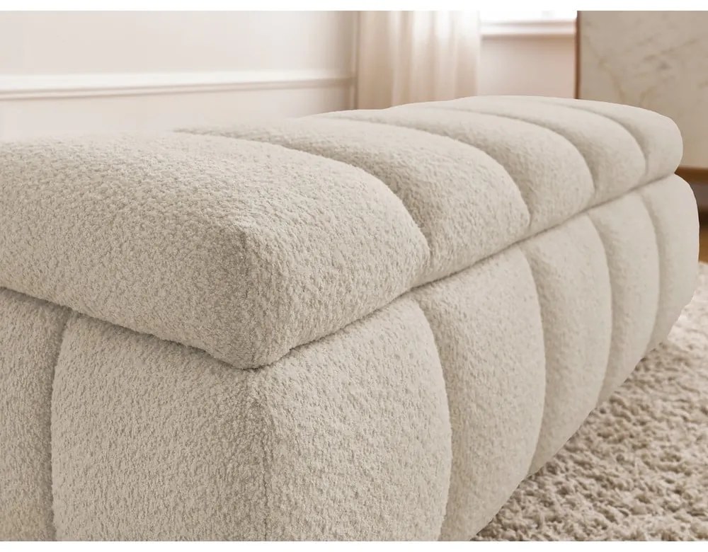 Beżowa ławka z materiału bouclé – Bobochic Paris
