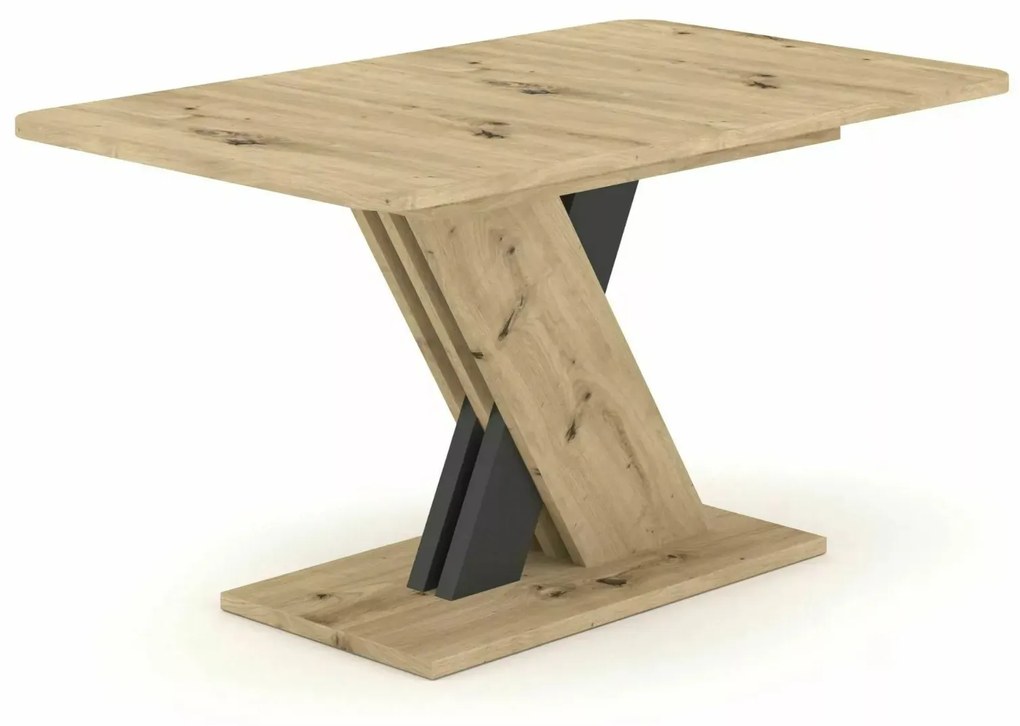 STÓŁ EXEL DĄB ARTISAN / ANTRACYT 140(180)X85 (D) SIGNAL