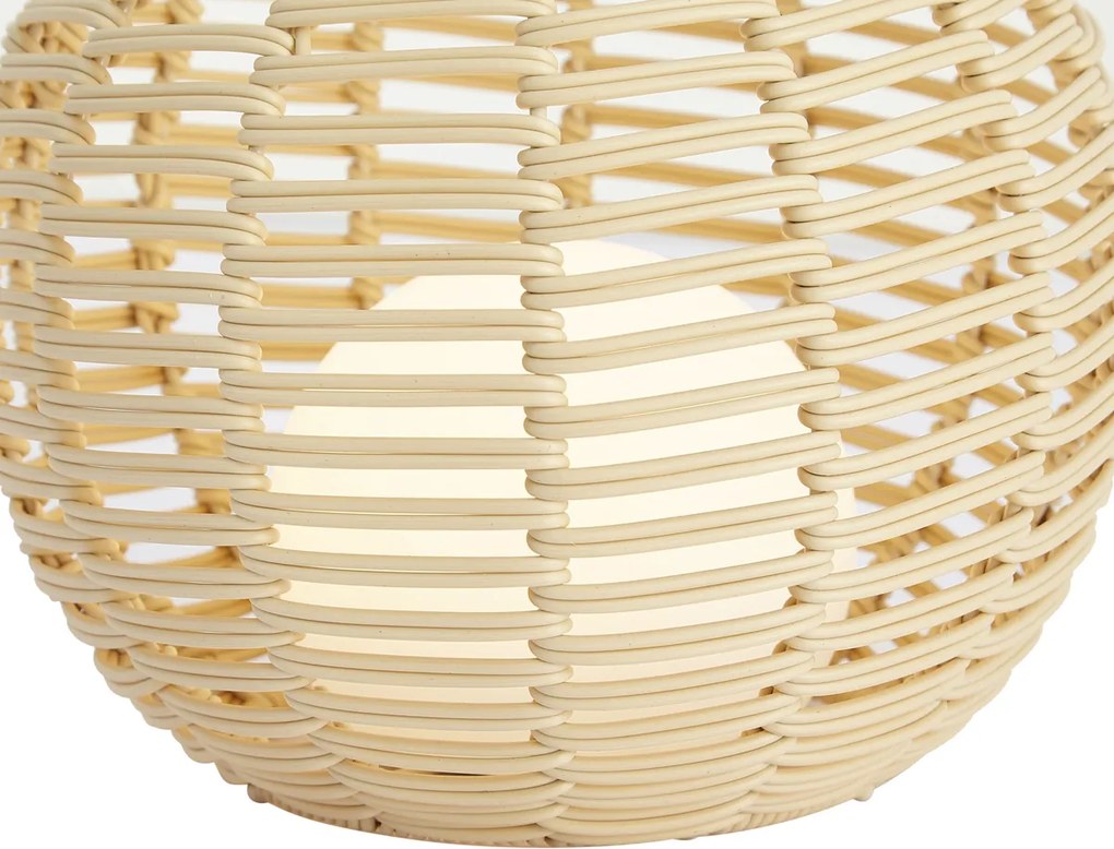 Zewnętrzna lampa stołowa beżowa 25 cm z LED ładowana przez USB-C IP44 - Oli