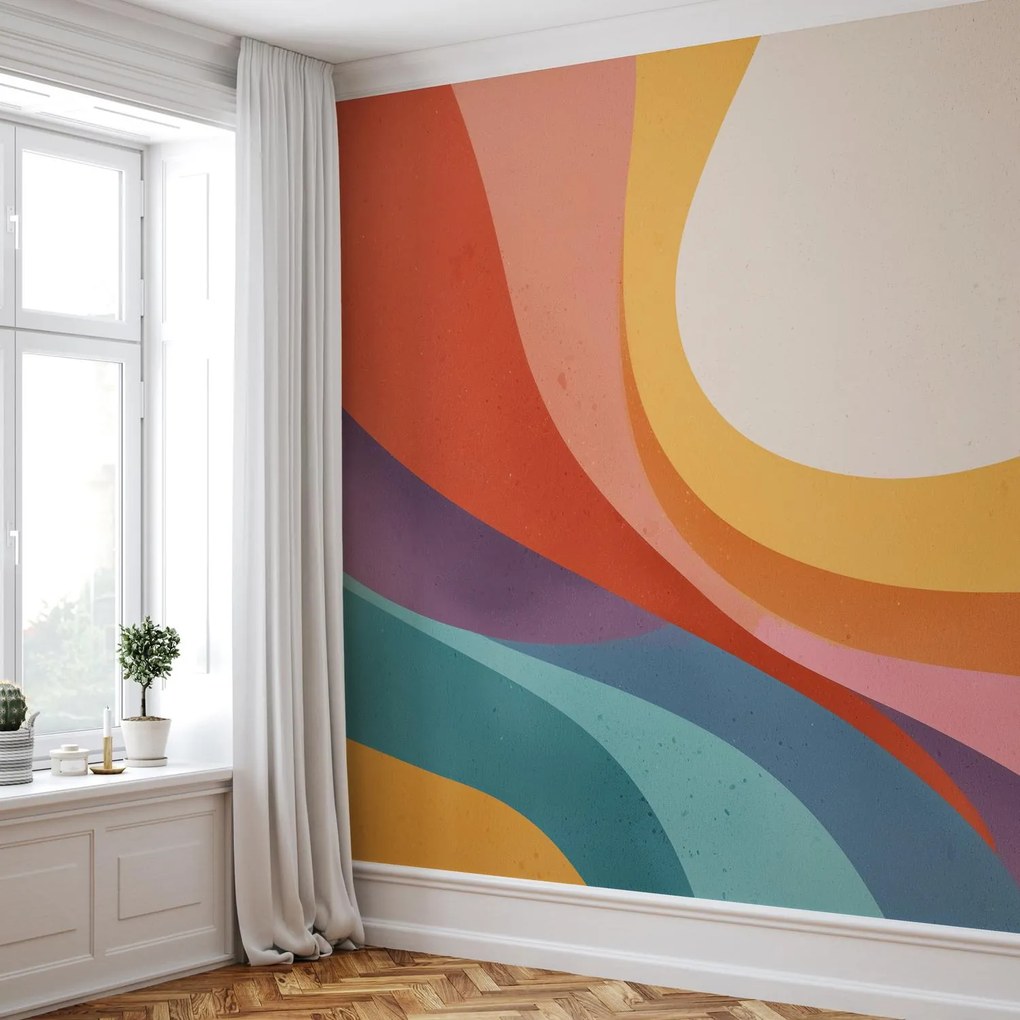 Fototapeta - Wielobarwna fala (196x136 cm)