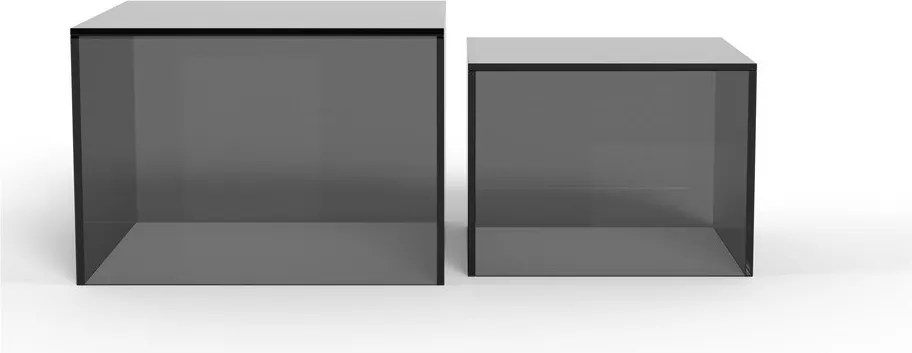 Szare szklane stoliki zestaw 2 szt. 50x50 cm Dice – Actona