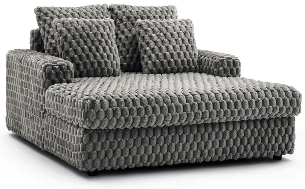 Fotel Wypoczynkowy Sofa KOBEL Szary Pluszowy Nowoczesny