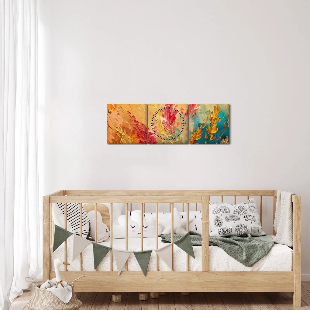 Obraz - Malowanie pola (z zegarem) (90x30 cm)