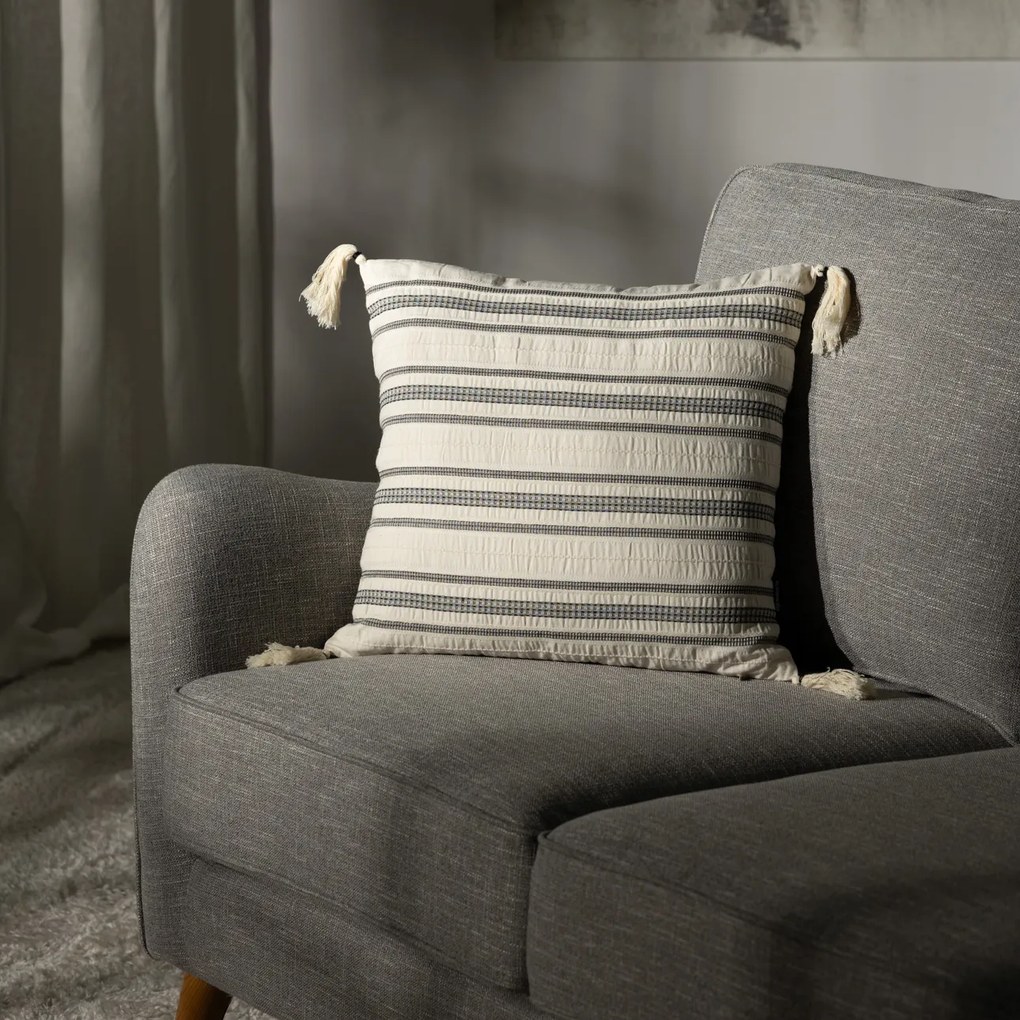 Poszewka na poduszkę Linea Graphite Tassel 45x45 cm