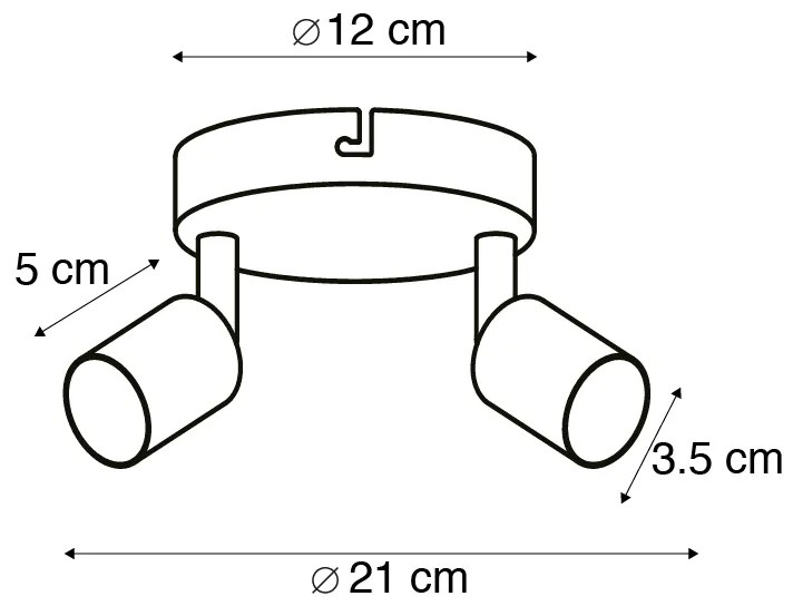 Nowoczesny reflektor biały, obrotowy, okrągły, 2-punktowy - Jeany