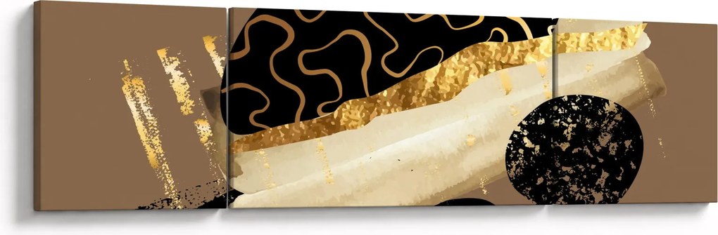 Obraz - Abstrakcja złotobrązowy N⁰3 (170x50 cm)