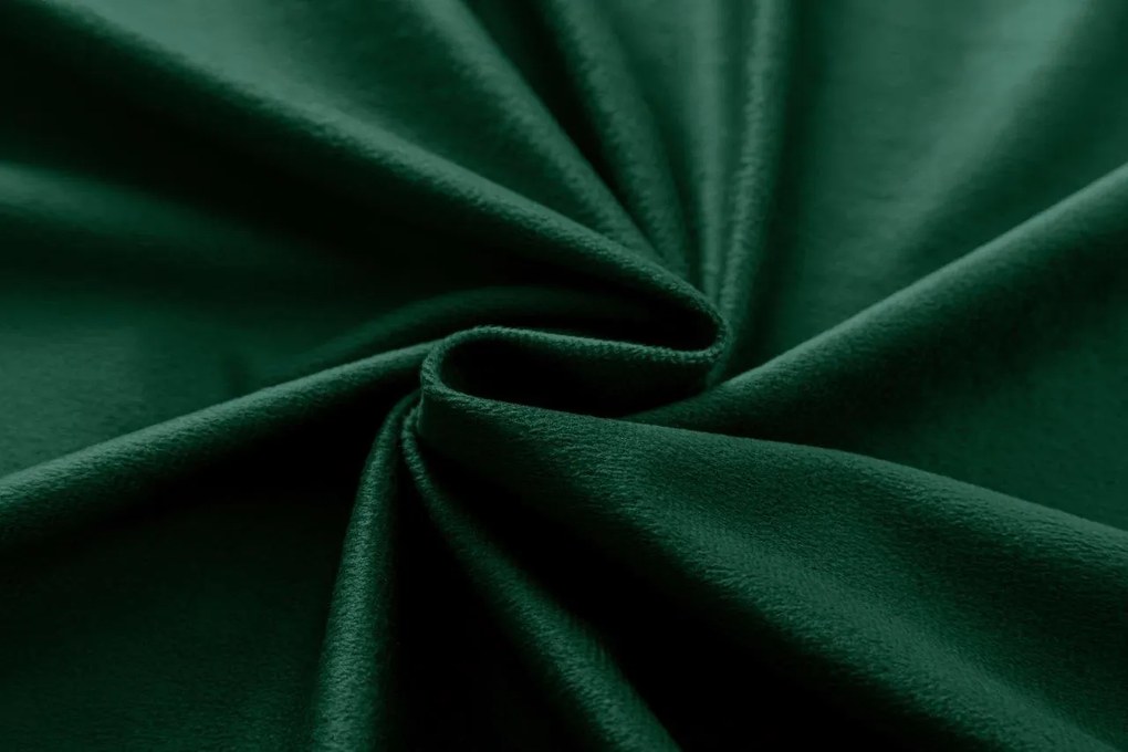 Ciemnozielona zasłona zaciemniająca VELVET 140x270 cm Zawieszanie: Taśma z wiązaniami