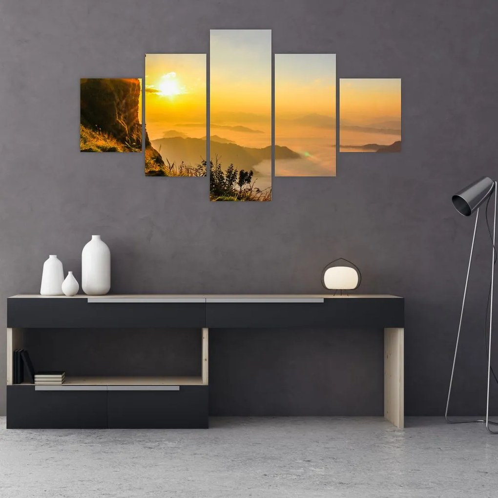 Obraz doliny w porannej mgle (125x70 cm)