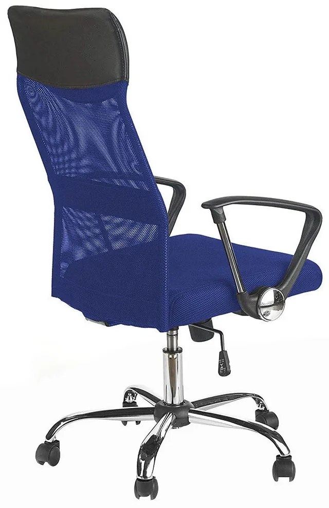 Ergonomiczne krzesło biurowe z podwyższonym oparciem, w 3 kolorach - niebieskie