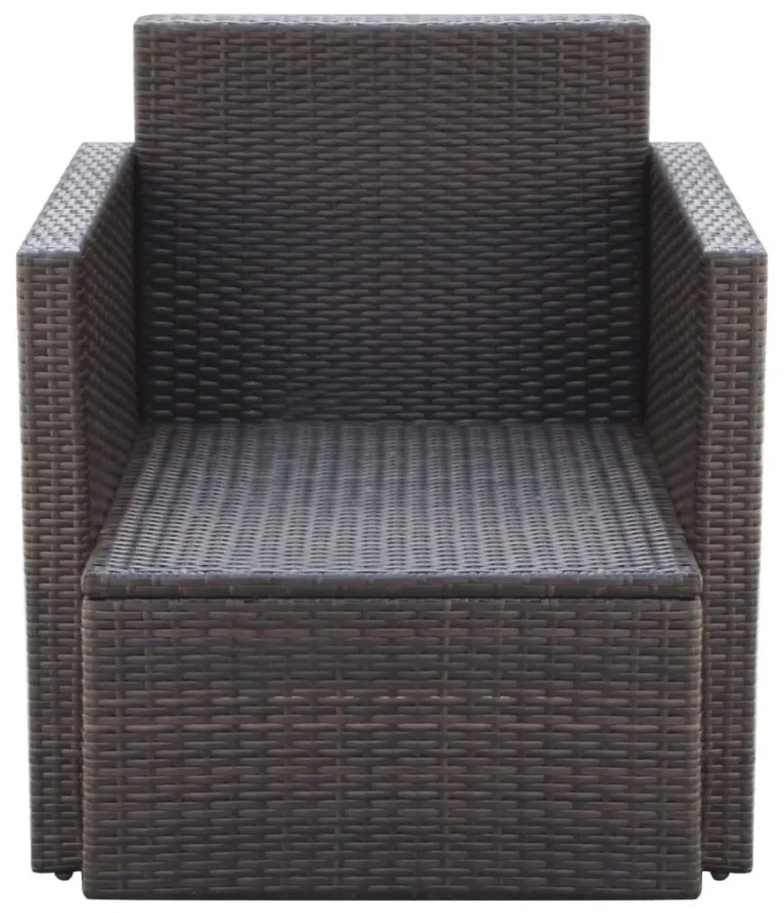 Brązowy polirattanowy fotel ogrodowy S8-H48