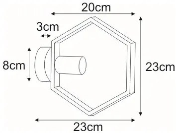 Czarny geometryczny kinkiet loftowy - 4X S527 L5-L80