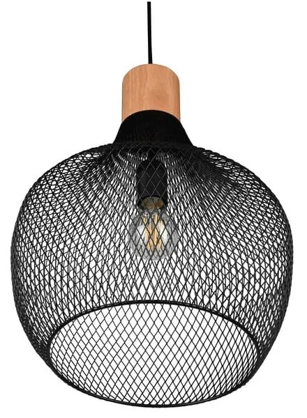 Czarna lampa wisząca z metalowym kloszem ø 33 cm Valeria – Trio