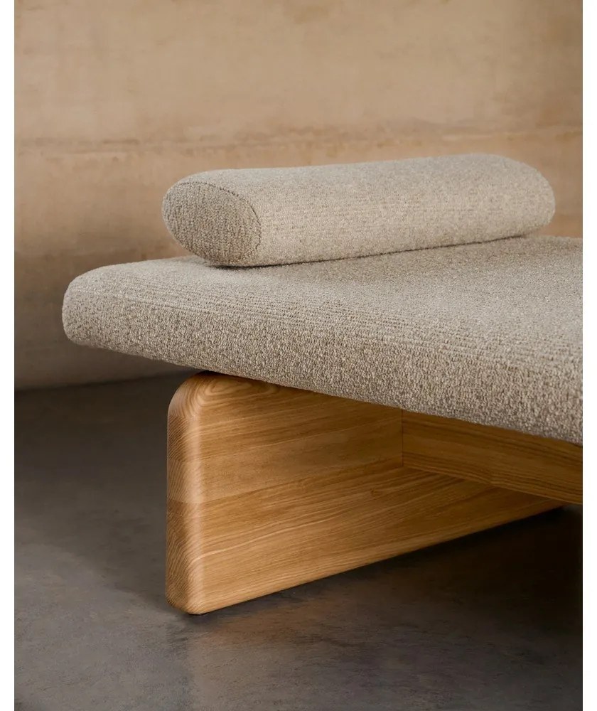 Beżowo-naturalny szezlong z tkaniny szenilowej (strona zmienna) Topaz – Kave Home