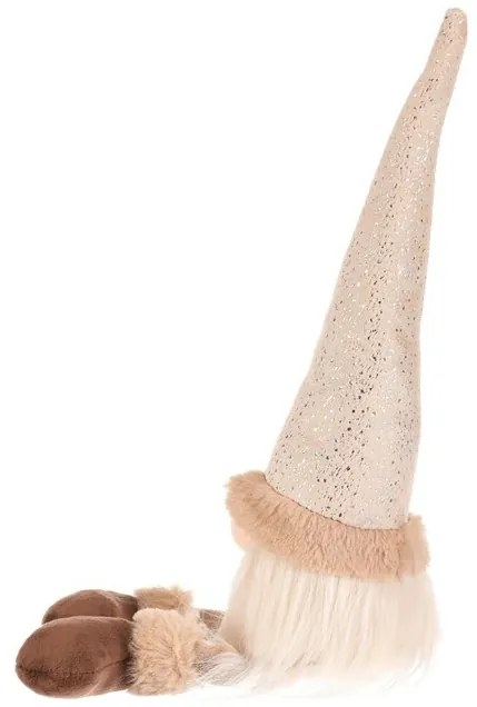 Dekoracja świąteczna Krasnal wiszące nogi, wys. 40 cm, beżowo-brązowy, 40 cm