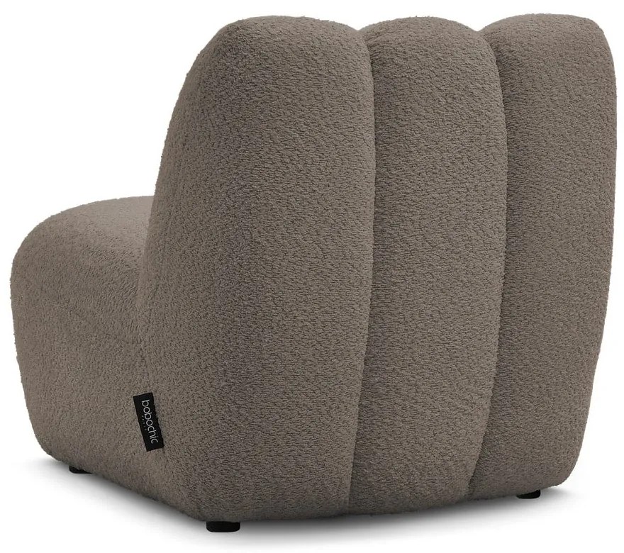 Szarobrązowy fotel z materiału bouclé Janissaire – Bobochic Paris