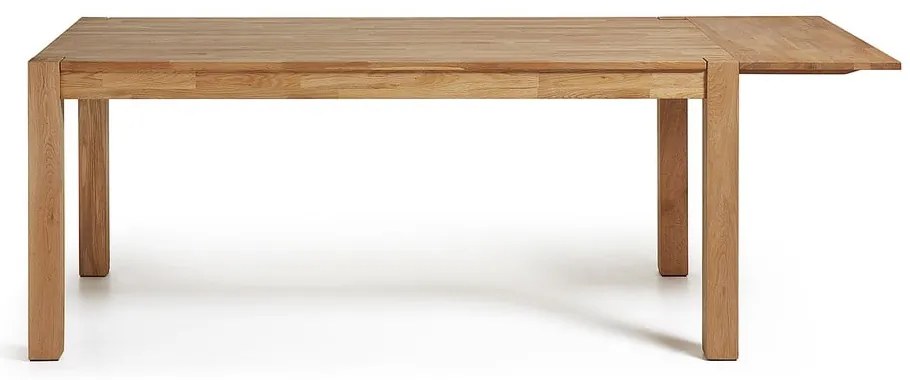 Rozkładany stół do jadalni z drewna dębowego Kave Home, 140 x 90 cm