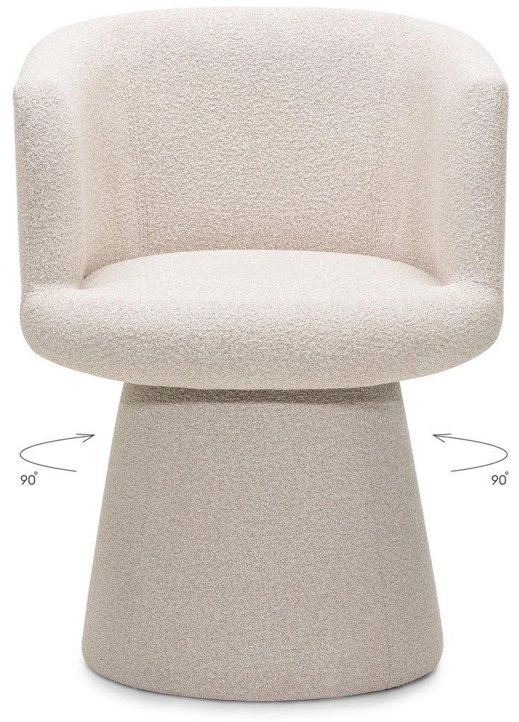 Obrotowy designerski fotel YATO, kremowy