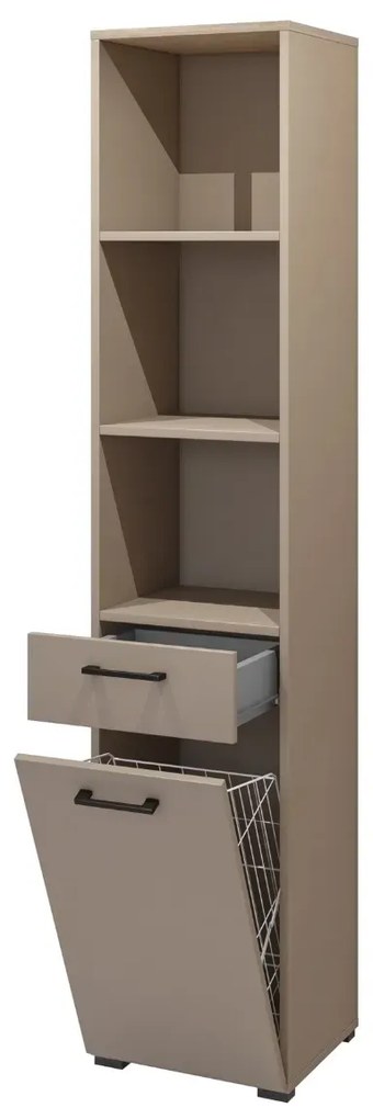 Szafka łazienkowa ROSA 1D1S 40cm congo/dąb z koszem na pranie HELVETIA