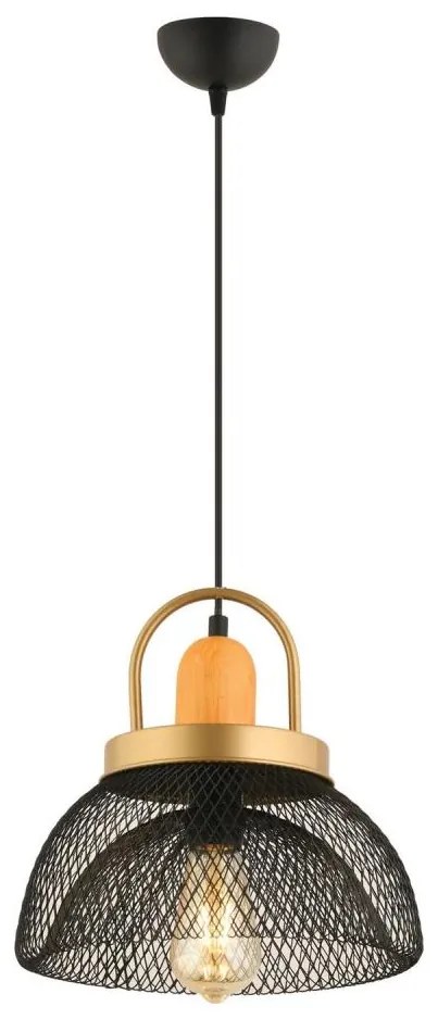 Żyrandol na lince MONZA 1xE27/40W/230V śr. 29 cm czarny/złoty