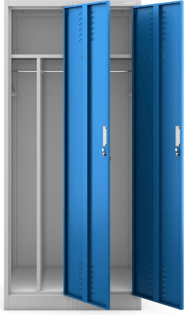Szafa socjalna czterokomorowa Kacper 80x50x180 cm szary/niebieski