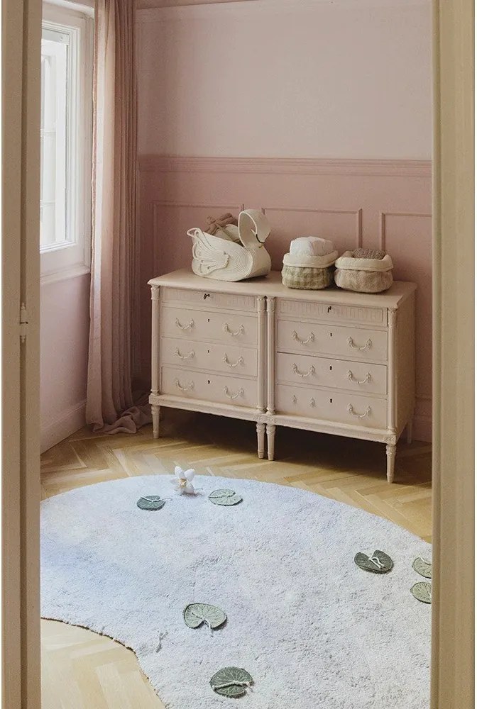 Jasnozielony tekstylny dziecięcy kosz na zabawki 30x20x20 cm Swan Matcha – Lorena Canals