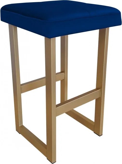 Hoker ALEX krzesło barowe tkanina Welur podstawa metalowa : Kolor Stelaża - Złoty, Kolor tkaniny - VELVET - MG16, Wysokość - 75 cm